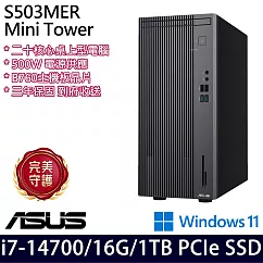 ASUS 華碩 H-S503MER-714700010W 桌上型電腦 (i7-14700/16G/1TB/W11/3年保)