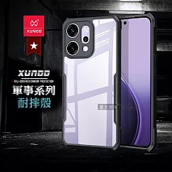 XUNDD訊迪 軍事防摔 OPPO Reno14 Pro 鏡頭全包覆 清透保護殼 手機殼(夜幕黑)