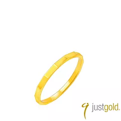 【Just Gold 鎮金店】線韻 黃金戒指 港圍 9 金色