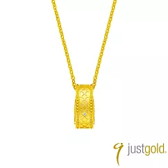 【Just Gold 鎮金店】雙影-窄 黃金吊墜(不含鍊)