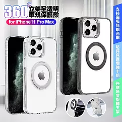 VOORCA iPhone 11 Pro Max 豔星磁吸360度立桇全透明軍規保護殼 黑色