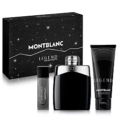 MONTBLANC 萬寶龍 傳奇經典男性淡香水禮盒(淡香水100ml+小香15ml+沐浴精100ml)-贈紙袋