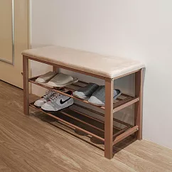 【H&R安室家】質感絨布雙層穿鞋椅 CHF18(鞋架/鞋櫃/椅凳/收納架/置物架/收納鞋櫃)