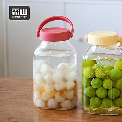 【日本霜山】單向排氣玻璃密封罐/醃漬罐/梅酒罐(附提把)-2.2L- 紅