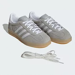Adidas 愛迪達 Gazelle Indoor W [JQ7008] 女 運動休閒鞋 德訓鞋 舒適 灰 白 23cm 灰/白