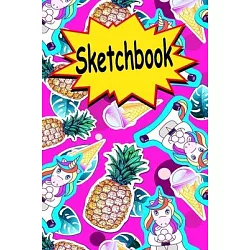 Sketchbook: Cute Unicorn Kawaii Sketchbook for Girls with 120 Pages of  8.5x11 Blank Paper for