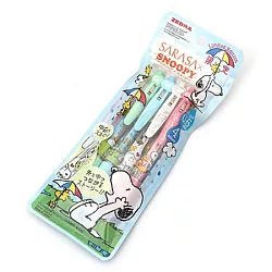 博客來 Zebra 日本限定版 Snoopy Sarasa 4入水性筆 二款選 Jj29 Sn3b淺色