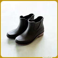 博客來 花見小路 雨靴日 新版 京都和風感雨靴 女鞋 Jp22 5墨色