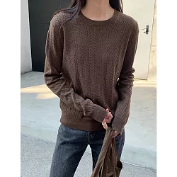 博客來 Thg 韓版純色復古寬鬆美麗諾羊毛衣 Free咖啡
