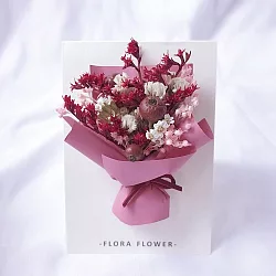 博客來 U Flora Flower 手作乾燥花卡片 七色可選 紅粉色