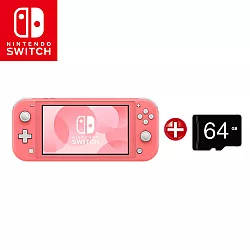 博客來 任天堂nintendo Switch Lite 主機 台灣公司貨 64g 記憶卡珊瑚紅