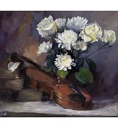 【玲廊滿藝】賴貞吟-Floral Zen XLVIII(拈花系列48)45.5x53.0cm