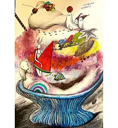 【玲廊滿藝】夏吟-冰冰的綜合口味35.3x25cm