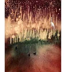 【玲廊滿藝】馬靜志 -靜水池塘見黑白51x41cm