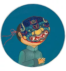 【玲廊滿藝】日淳插畫-子女配1-35x35cm