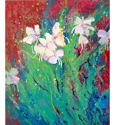 【玲廊滿藝】鄭素雲-野薑花53x45.5cm