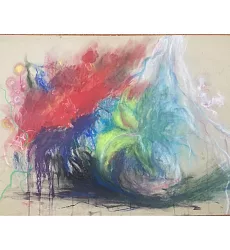 【玲廊滿藝】鄭素雲-2K粉彩寫生，抽象花卉53x75cm