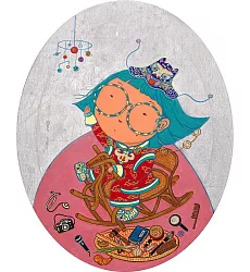 【玲廊滿藝】日淳插畫-12生肖－馬40x50cm