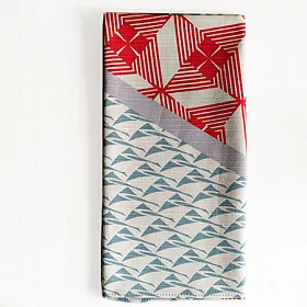 博客來 日本むす美musubi 伊砂文樣チーフ風呂敷龜鶴藍