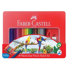 博客來 Faber Castell 48色水彩色鉛筆 鐵盒