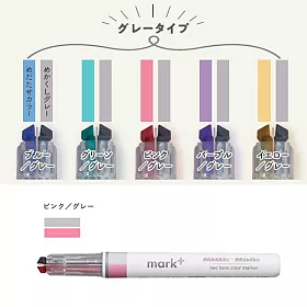 博客來 Kokuyo Mark 獨角仙螢光筆灰色系 粉灰