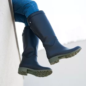 博客來 花見小路 雨靴日 女子長筒雨靴 雨天 都會感 Jp24 5 墨色