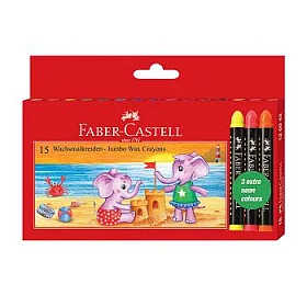 博客來 Faber Castell 長鼻象粗芯蠟筆15色