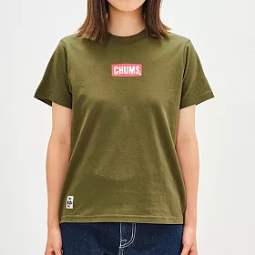 博客來 Chums 女mini Chums Logo T Shirt美國棉短袖t恤卡其綠m 綠色