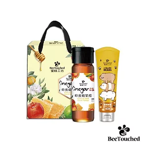 【蜜蜂工坊】甜蜜隨享蜜醋禮盒(蜂蜜蘋果醋300mlx1入+捏捏蜂蜜200gx1入)