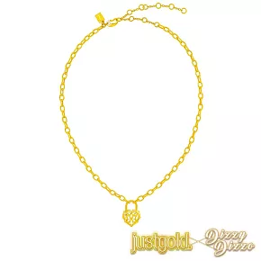 【Just Gold 鎮金店】蔡詩芸聯名款-心鎖 黃金項鍊