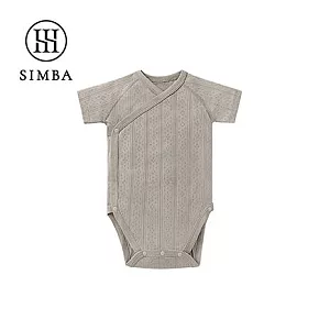 【小獅王辛巴】Air Upper 透氣棉開襟包屁衣60cm/70cm(短袖) 60cm-阜灰