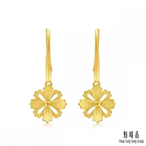 【點睛品】格桑花 黃金耳環 _計價黃金(一對)