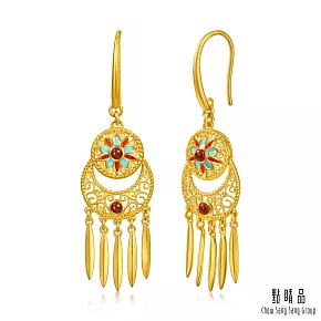 【點睛品】光曦羽印 紅玉髓黃金耳環 (一對)