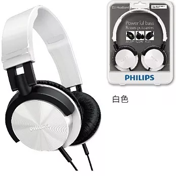 PHILIPS頭戴耳罩式輕量型耳機SHL3000白色