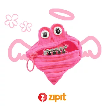 Zipit 怪獸拉鍊包鋼牙版(小)-螢光粉