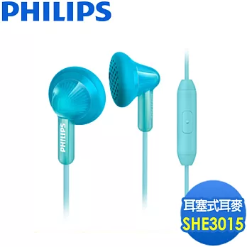 PHILIPS 飛利浦 SHE3015 手機用耳塞式耳麥藍綠