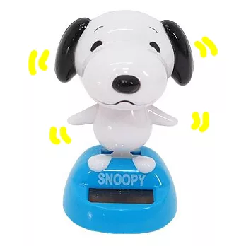 【日本進口正版】PEANUTS 史努比 SNOOPY 太陽能公仔-藍色