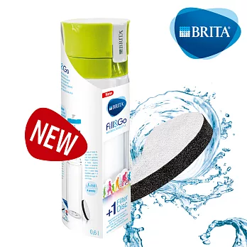 德國BRITA Fill &Go 隨身濾水瓶600ml(內含1入濾片)綠色