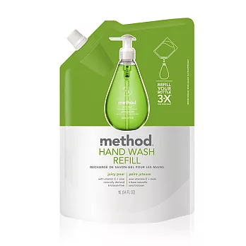 method美則西洋梨天然洗手乳補充包1000ml