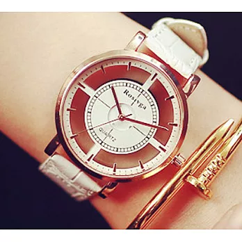 Watch-123 口袋溫度-學院風鏤空時尚創意潮流手錶 (3色任選)白色