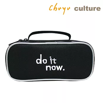 珠友 雙層上翻筆袋/文具鉛筆盒-do it now.B黑