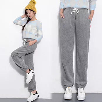 【NUMI】森-寬鬆休閒運動縮口褲-共4色-50519(M-2XL可選)XL淺灰色