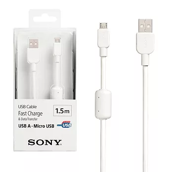 SONY micro 1.5M 高速傳輸充電線(CP-AB150)白色