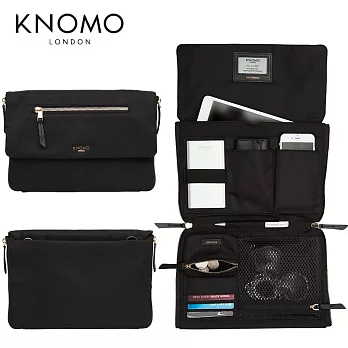 KNOMO ELEKTRONISTA 優雅英倫 知性多用途側背手拿包BLACK優雅黑