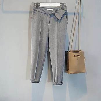 【AFINA】純色褲頭系帶造型西裝褲-共3色-10095(M/L可選)L灰色