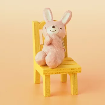 【Maruwa】動物寶寶療癒擺飾(附椅子)_粉兔