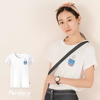 【Fandora】口袋中的ㄇㄚˊ幾-短袖女裝TEE-M棉花白