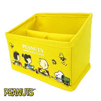 【日本進口正版】史努比 Snoopy 多格收納盒/置物盒/筆筒 PEANUTS -黃色款