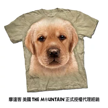 【摩達客】美國進口The Mountain純棉 小黃拉不拉多犬 環保藝術波紋底紮染T恤成人XL