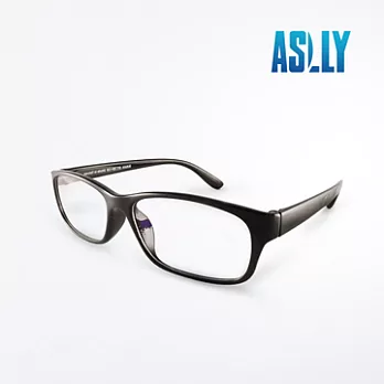【ASLLY】TR90膠框基本款黑色粗框濾藍光眼鏡